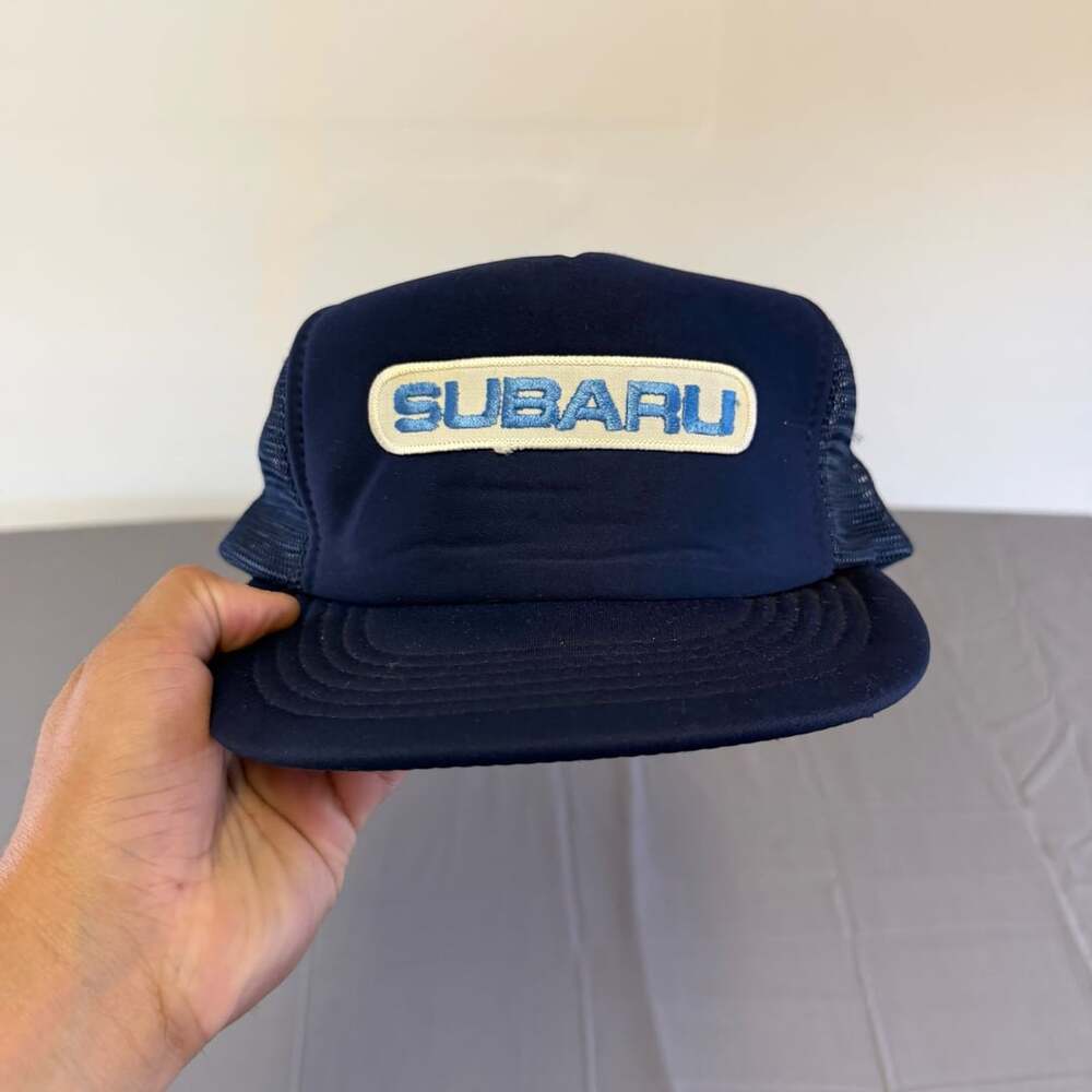 Subaru Vintage Trucker Hat Snapback Blue Mesh
